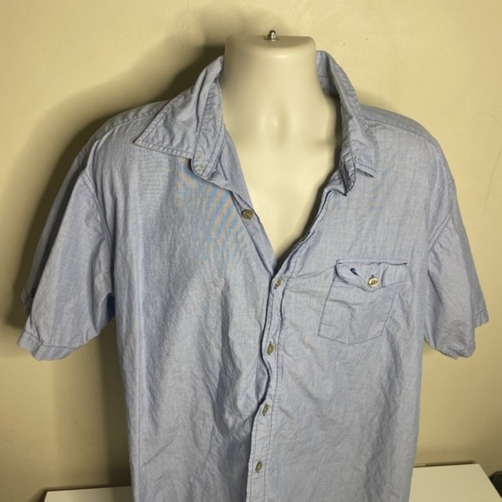 Carhartt short sleeve button down shirt size XL blue